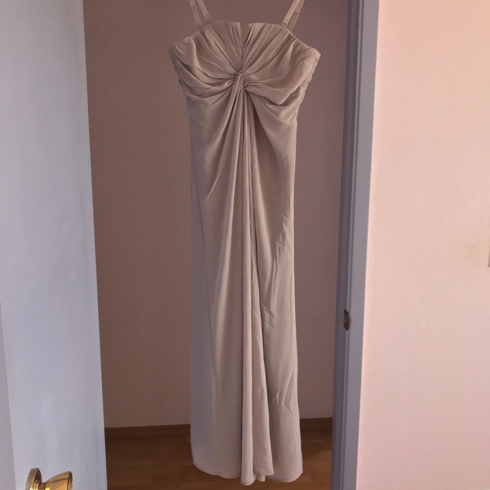 Gray Long Chiffon Bridesmaid Dress